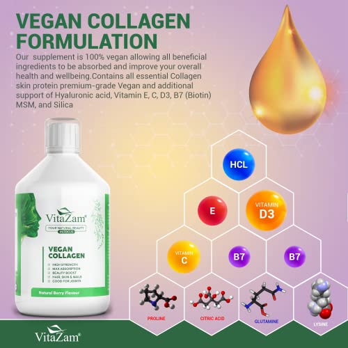 VitaZam Vegan Collagen Liquid 5000mg Hydrolyzed Collagen Peptides for Women VitaZamAu supplements