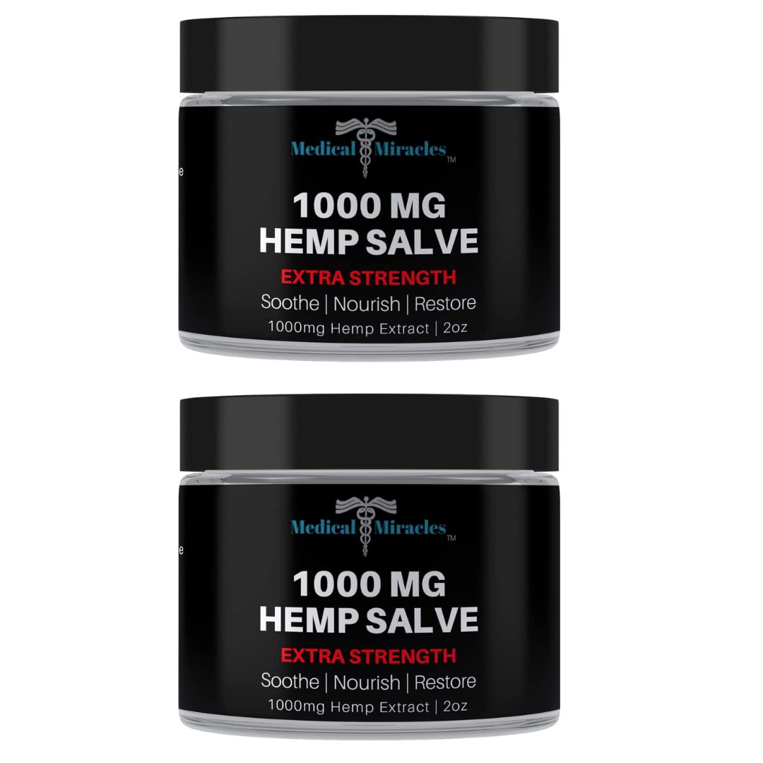 Medical Miracles| Hemp 1000 Mg Salve | Ideal for Hips, Joints, Neck, Back, Elbows, Fingers, Hands, Knees| Pack of 2 Medical MiraclesAu supplements