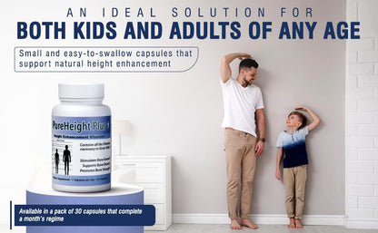 Height Growth Vitamins Grow Taller - Increase Bone Strength Bone Density Bone Growth PURE BIOTECHNOLOGIESUS supplements
