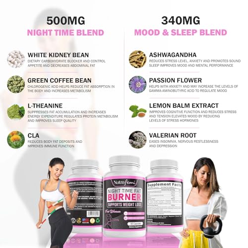 Nutrafemi Night time Fat Burner, Weight Loss Pills for Women – Thermogenic Fat Burner NutrafemiUS supplements