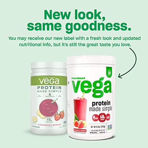 Vega Protein Made Simple Protein Powder, Strawberry Banana - Stevia Free, Vegan VegaUS supplements
