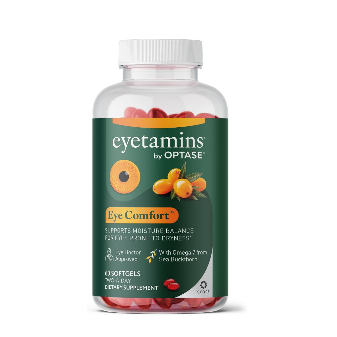 eyetamins® by OPTASE® Eye Comfort™ - 60 Softgels - Eye Doctor Recommended - an Omega-Based Eye Supplement formulated to Support Moisture Balance and Eye Comfort from Within. Plant Based Soft gels. eyetaminsAu supplements