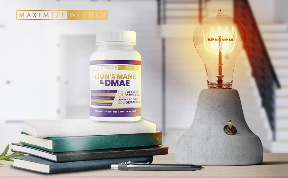 Lion's Mane & DMAE Capsules: Enhance Memory, Boost Mental Clarity Maximum SlimUS supplements