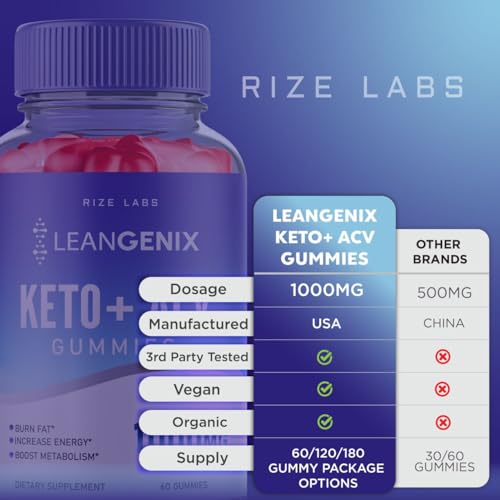 (3 Pack) Leangenix Keto ACV Gummies, Leangenix Keto + ACV for Advanced Weight Loss rize labsUS supplements
