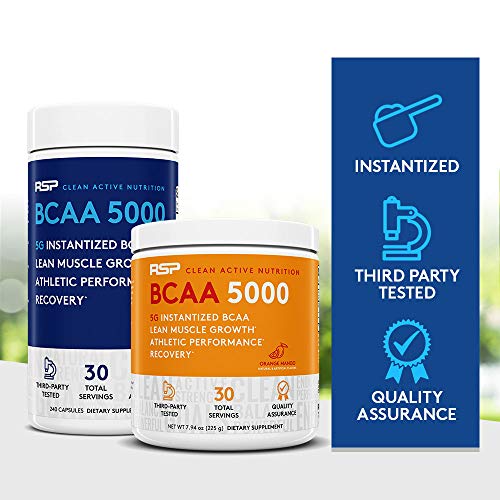 RSP BCAA 5000 (30 Serv), Premium BCAA Capsules for Post Workout Muscle Recovery RSP NUTRITIONAu supplements