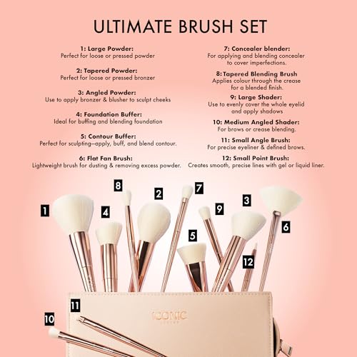 ICONIC LONDON Ultimate Brush Set | 12 Piece Makeup Brush Set ICONIC LONDONAu supplements