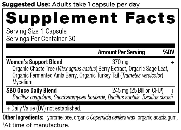 Ancient Nutrition Probiotics for Women, Once Daily Women's Probiotics 30ct, Digestive Support and Reduces Occasional Bloating, Made with Chaste Tree Berry and Amla Berry, 25 Billion CFUs* Ancient NutritionAu supplements