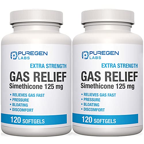 P Puregen Labs Extra Strength Gas Relief Softgels with Simethicone 125 mg P Puregen LabsAu supplements