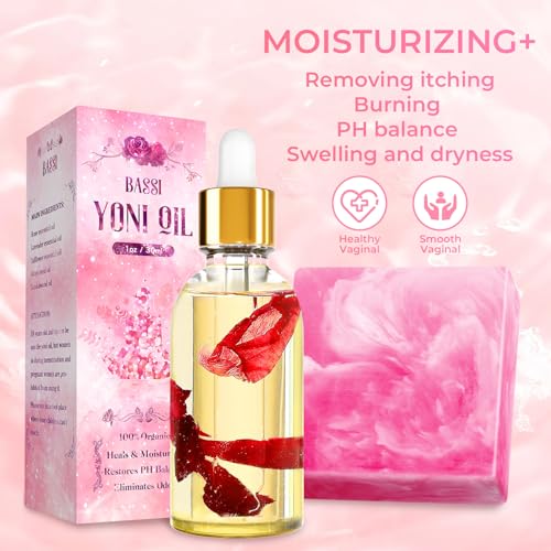 Yoni Soap Bars & Natural Yoni Oil Set, Natural Yoni Oil Vaginal Wash for Women Feminine Wash BASSIAu supplements