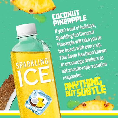 Sparkling Ice, Coconut Pineapple Sparkling Water, Zero Sugar Flavored Water, with Vitamin Sparkling ICEUS supplements