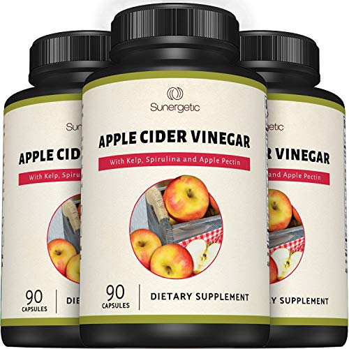 Sunergetic Premium Apple Cider Vinegar Capsules – Includes Apple Pectin, Spirulina SunergeticAu supplements