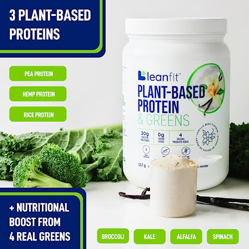 LeanFit Plant-Based Protein & Greens Natural Vanilla – 20g Plant Protein + 4 Leafy Greens LeanFitUS supplements