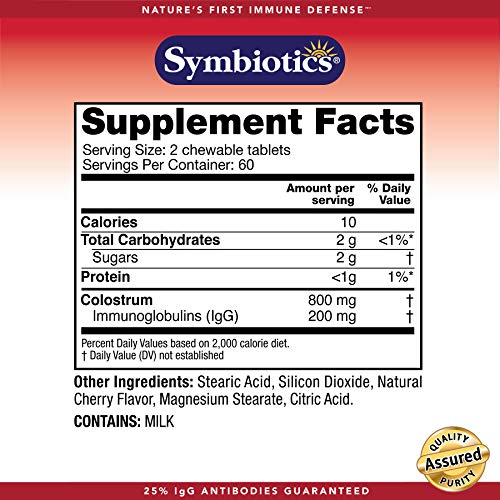 Symbiotics Colostrum 120ct Chewables Plus - Immunity Support for Adult & Kids SymbioticsUS supplements
