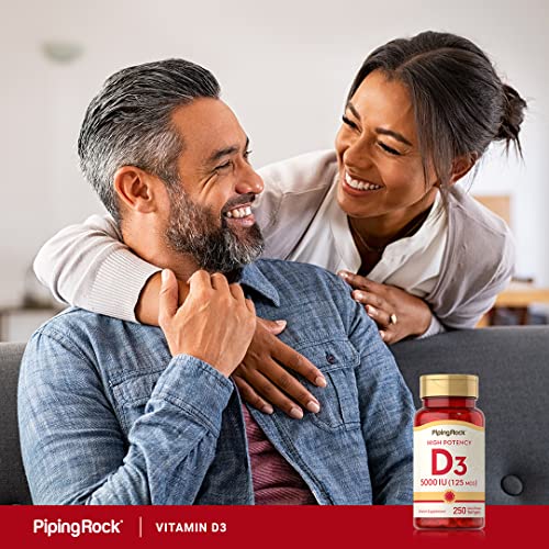 Piping Rock Vitamin D3 5000 IU | 250 Softgels | High Potency Supplement | Non-GMO Piping RockUS supplements