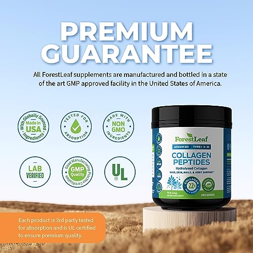 Collagen Peptides Powder Unflavored - Hydrolyzed Collagen Protein Powder ForestLeafUS supplements