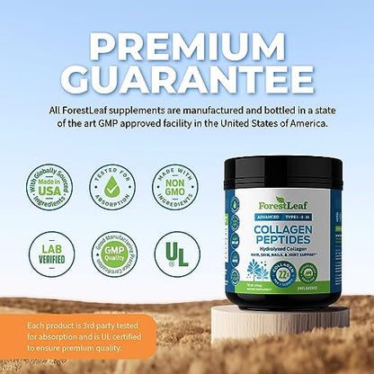 Collagen Peptides Powder Unflavored - Hydrolyzed Collagen Protein Powder ForestLeafUS supplements