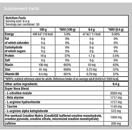 BIOTECH USA Supernova 282 g | Pre-Workout Booster - 30 Servings | Energy Powder Biotech USA NutritionAu supplements