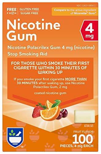 Rite Aid Nicotine Gum, 4 mg - 100 Count | Quit Smoking Aid | Nicotine Rite AidUS supplements