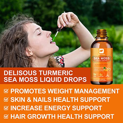 B BEWORTHS Sea Moss Liquid Drops - Organic Irish Sea Moss Raw Gel with Burdock Root B BEWORTHSUS supplements