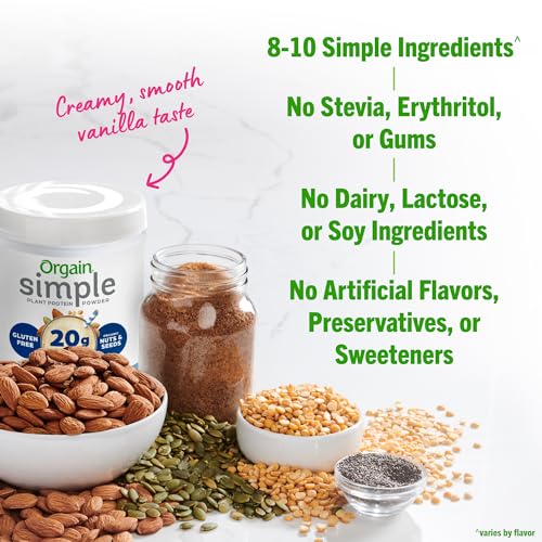 Orgain Organic Simple Vegan Protein Powder, Vanilla - 20g Plant Based Protein OrgainUS supplements