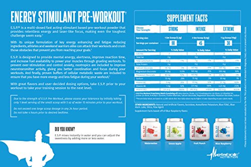 Metabolic Nutrition | ESP - Stimulating Pre Workout, Pre Intra Workout Supplement | Energy Metabolic NutritionAu supplements