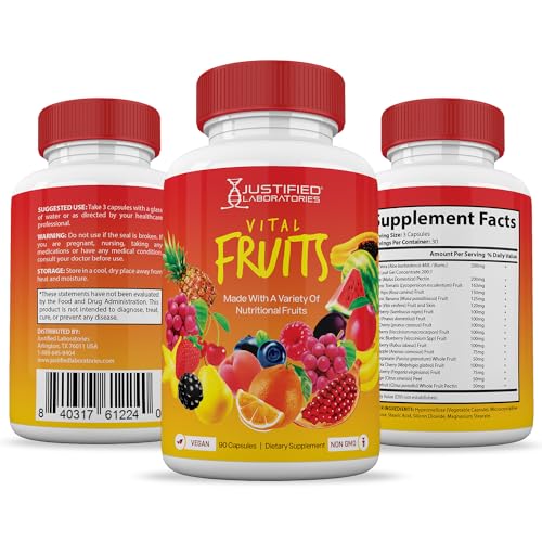 (Set of 2) Vital Fruits and Veggies Supplement Red & Green Superfoods Whole Food Justified LaboratoriesUS supplements