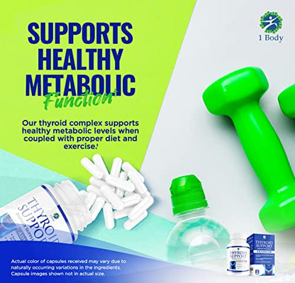 1 Body Thyroid Support Supplement with Iodine - Energy & Focus Support 1 BodyUS supplements