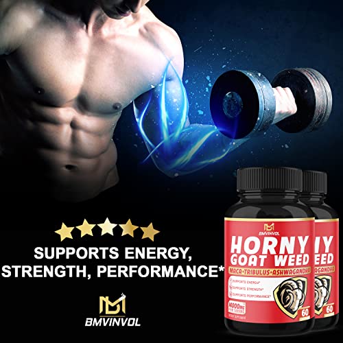 BMVINVOL (2 Packs) Horny Goat Weed Capsules, 14000mg Herbal Equivale BMVINVOLAu supplements