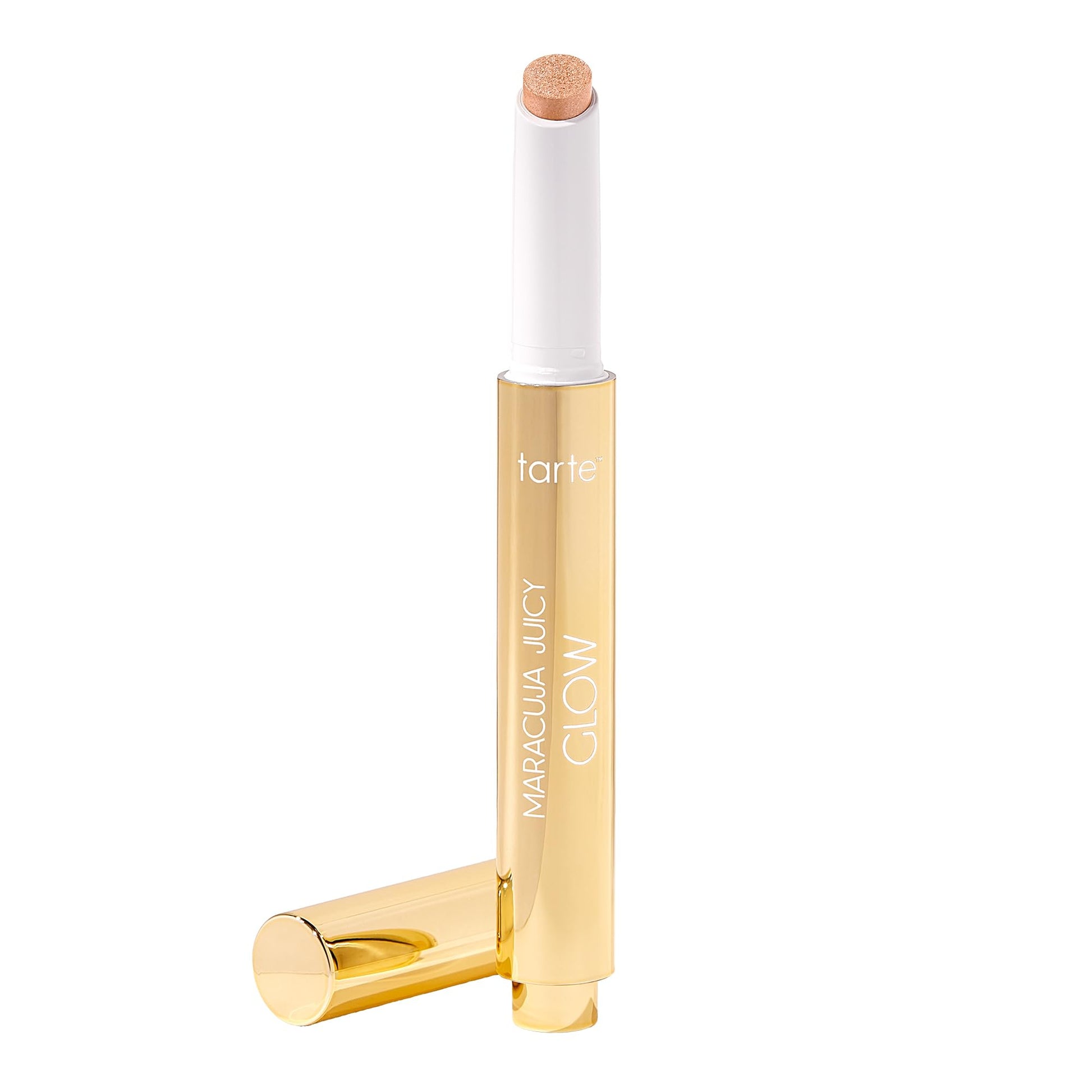tarte maracuja juicy glow highlight – Highlighter with Vitamin E to Hydrate, Blur appearance for a Smooth Buildable & Luminous Radiant Finish, Vegan & Cruelty-Free, full size, champagne glow tarteAu supplements
