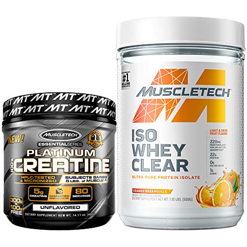 MuscleTech Creatine + Whey Protein Isolate Bundle Platinum Creatine Iso Whey Clear MuscleTechUS supplements