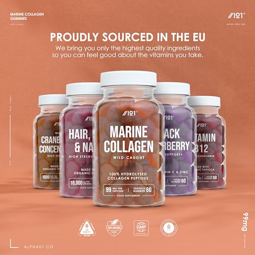 Marine Collagen Gummies - Wild-Caught Marine - Tapioca Based - High Potency Hydrolysed Marine Collagen Gummies ALPHA01US supplements