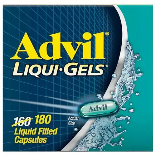 Advil Liqui-Gels Pain Reliever and Fever Reducer, Pain Medicine for Adults with Ibuprofen 200mg for Headache, Backache, Menstrual Pain and Joint Pain Relief - 180 Liquid Filled Capsules AdvilAu supplements