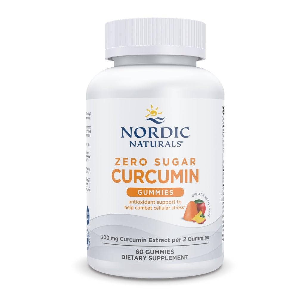 Nordic Naturals Zero Sugar Curcumin Gummies, Mango - 60 Gummies - 200 mg Optimized Curcumin Extract - Great Taste - Antioxidant Support, Healthy Metabolic Balance - Non-GMO, Vegan - 30 Servings Nordic NaturalsAu supplements