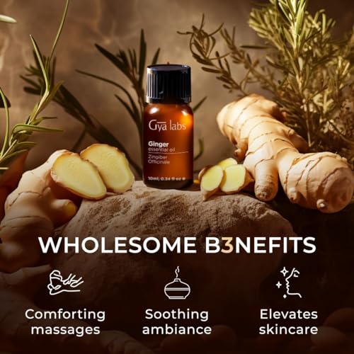 Gya Labs Ginger Oil for Comfort - Natural Ginger Essential Oil for Massage Oil - Ginger Oil Gya LabsUS supplements
