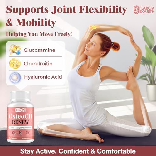 Joint Supplements for Women OsteoCII Renew Triple Strength – Advanced Joint, Bone & Skin Formula – Collagen, Glucosamine, Chondroitin, Calcium, MK-7, Vitamin D3, Hyaluronic Acid, 180 Tablets FlarovexarithAu supplements