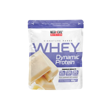 Medi-Evil Nutrition Whey Dynamic Protein, White Chocolate Flavour, 600g, 20 Servings Medi-EvilAu supplements
