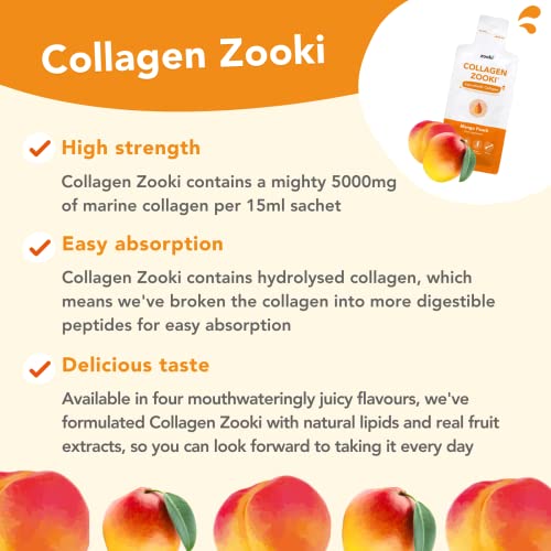 Zooki 5000mg Marine Collagen Liquid Sachets | Hydrolysed Marine Collagen Peptides yourzookiUS supplements