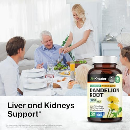 BIO KRAUTER Dandelion Root Capsules - Organic Dandelion Root Supplement - Vegan BIO KRAUTERUS supplements
