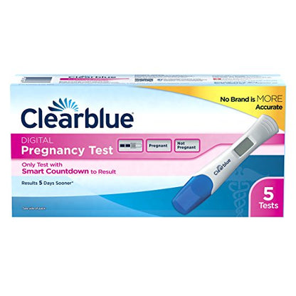 Clearblue Digital Pregnancy Test with Smart Countdown, Multi, 5 count ClearblueUS supplements