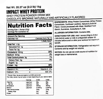 Myprotein - Impact Whey Protein Powder - Flavored Drink Mix - Daily Protein Intake MyproteinUS supplements