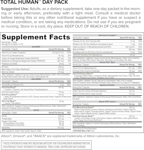 ONNIT Total Human Adult Multivitamin Comprehensive Capsule Packs with Day and Night Support, Daily Vitamin Packs for Men and Women, Dietary Supplement Capsules, 30-Day Supply, 60 Packs ONNITAu supplements