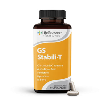 LifeSeasons GS Stabili-T - Blood Sugar Support Supplement - Healthy Circulation & Vision - Maintain Normal Levels - Chromium Cinnamon Gymnema Bilberry & Alpha Lipoic Acid - 90 Capsules LifeSeasonsAu supplements