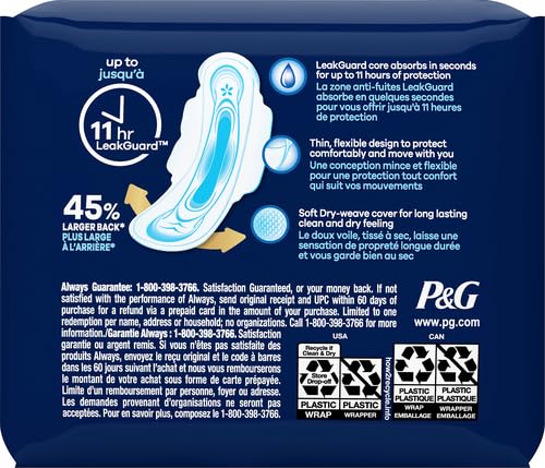 Always Ultra Thin Size 4 Overnight Pads With Wings Unscented, 14 Count (3700030165) AlwaysAu supplements