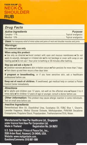 Tiger Balm Neck & Shoulder Rub Vanishing Scent 1.76 oz (Pack of 2) Tiger BalmAu supplements