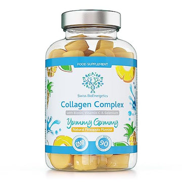 Collagen Complex - 90 Natural Pineapple Flavour Chewable Yummy Gummies swiss bioenergeticsAu supplements
