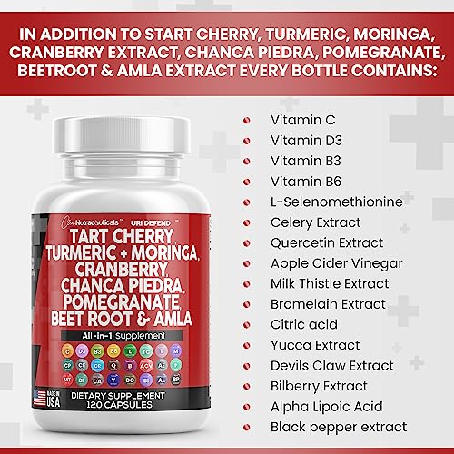Tart Cherry Extract Capsules 20,000mg with Turmeric 8000mg Moringa Clean NutraceuticalsUS supplements