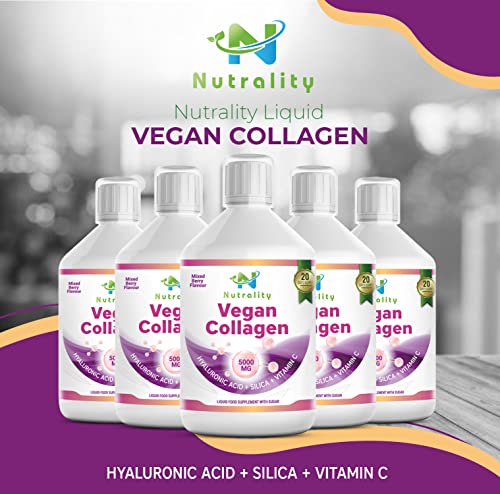 Nutrality Vegan Liquid Collagen | Premium-Grade 5000mg Hydrolyzed Collagen Peptides with Silica, Biotin NutralityUS supplements