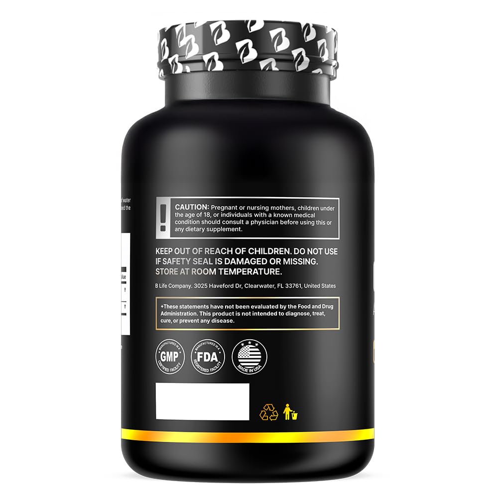 Organic Ashwagandha KSM-66 1000 mg Supplement | Adaptogen for Cortisol Support & Stress Relief | Mood, Calm & Sleep Aid for Men & Women | Ashwagandha ritual vitamins for women | 60 Vegan Caps B Life CompanyAu supplements