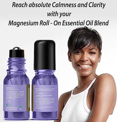 Calm Magnesium Roller Lavender Orange Cedarwood Essential Oil Roll On Calming Aromatherapy Self Care New MiuzAu supplements