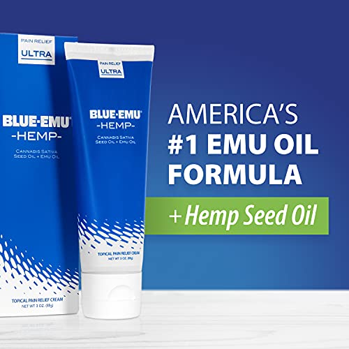 BLUE-EMU Ultra Hemp Arthritis Pain Relief Cream for Fast Joint & Muscle Relief, 3 Oz, 1 Pack BLUE-EMUAu supplements